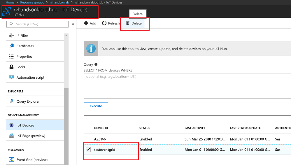 Capture Device Events using Event Grid and Notify | AzureIoTLabs