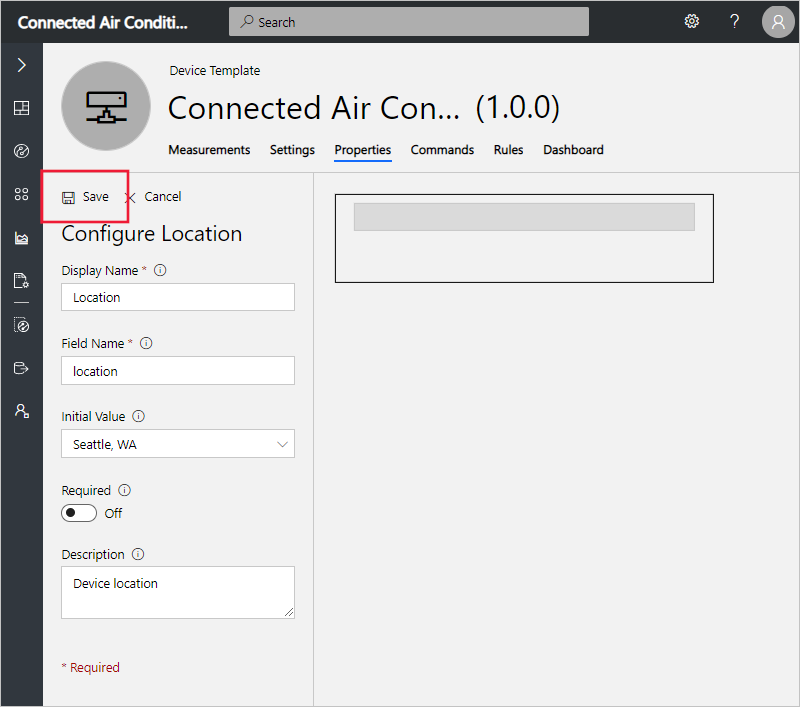 Configure the device properties