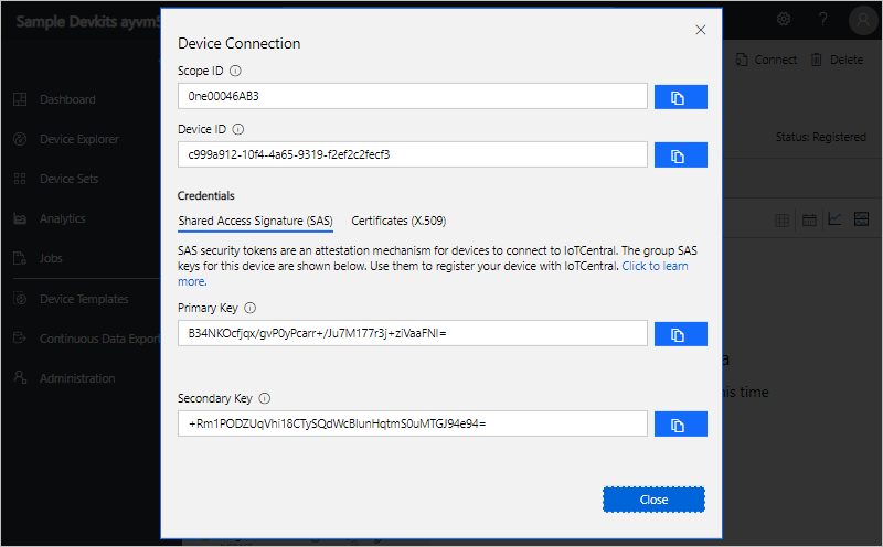 Connection details