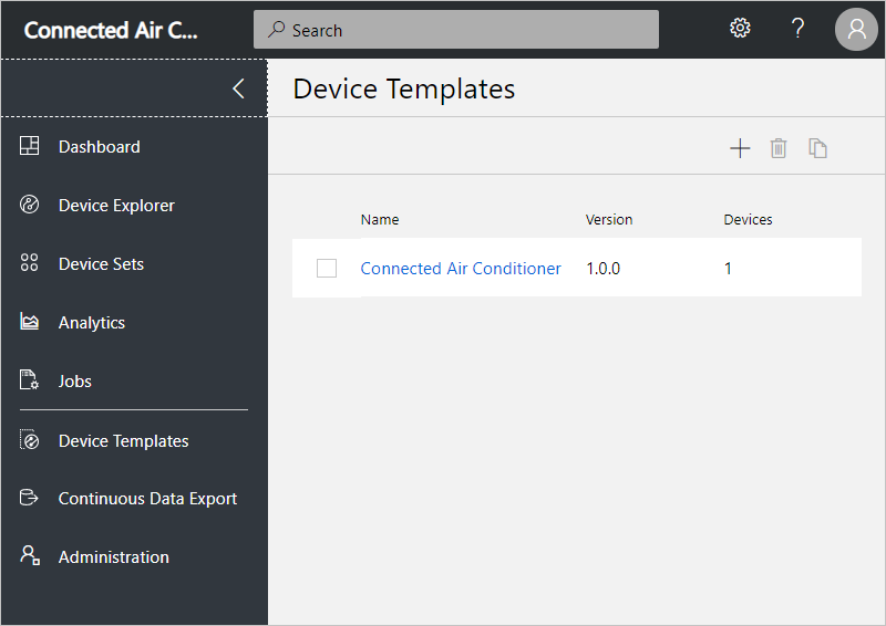 Device Templates page