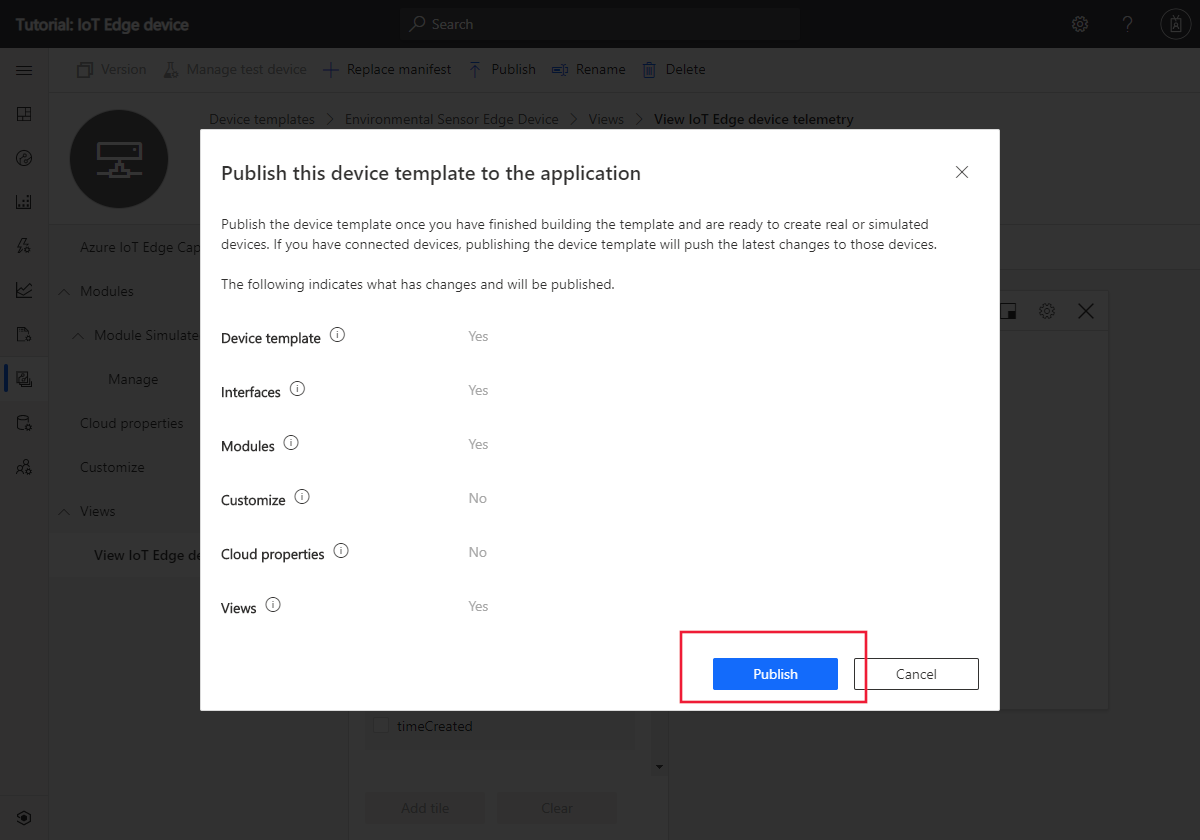 Publish the device template